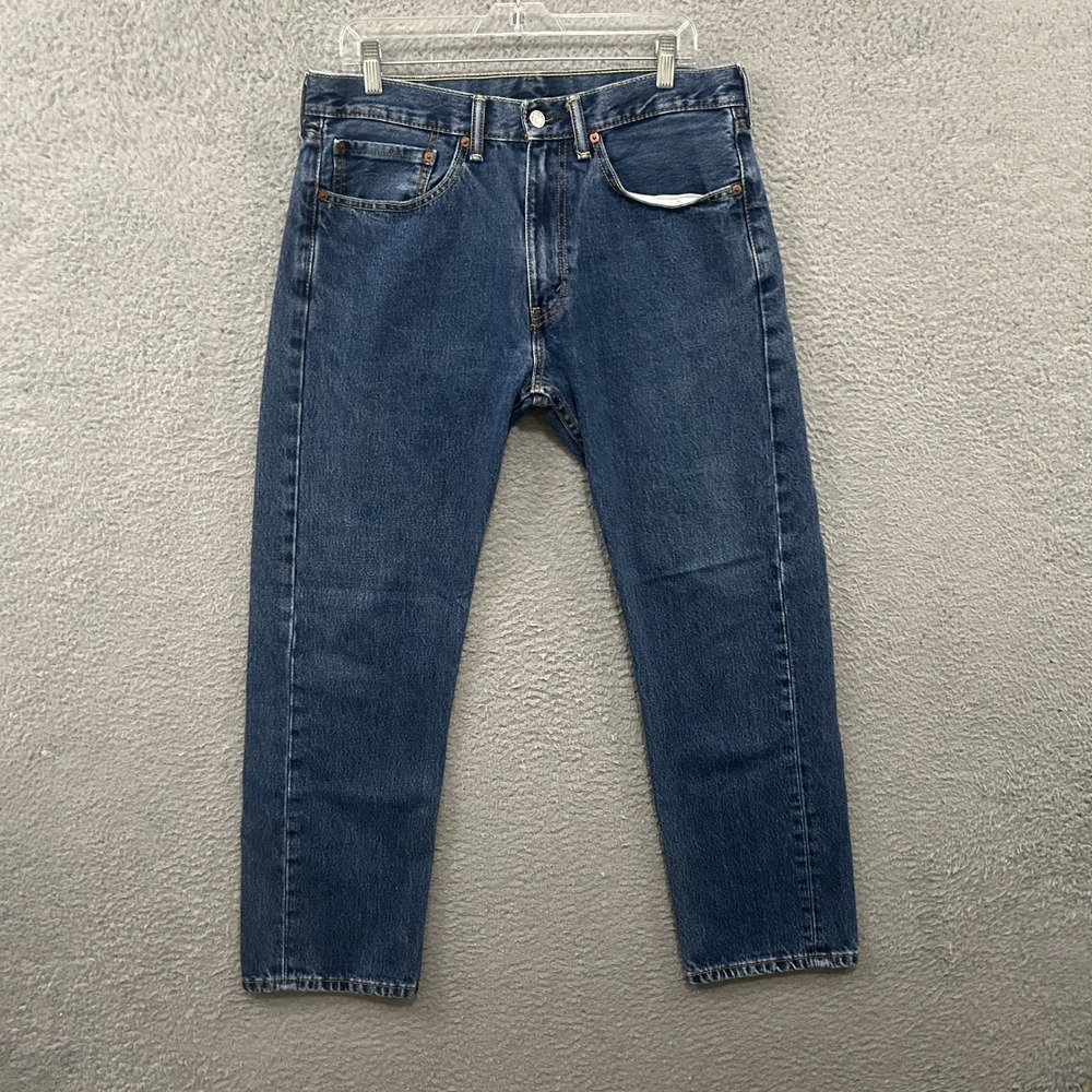 Levis Jeans Mens 34x30 Blue Denim 505 Regular Straight American Work Wear Cotton